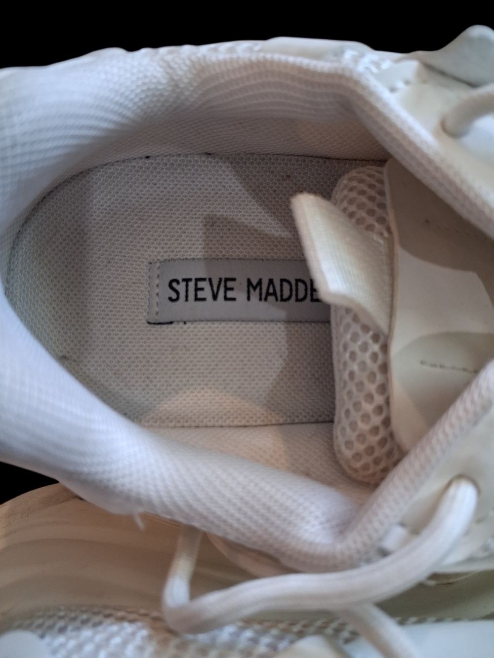 Steve Madden White Chunky Mesh Athletic Sneakers - Picture 3 of 5
